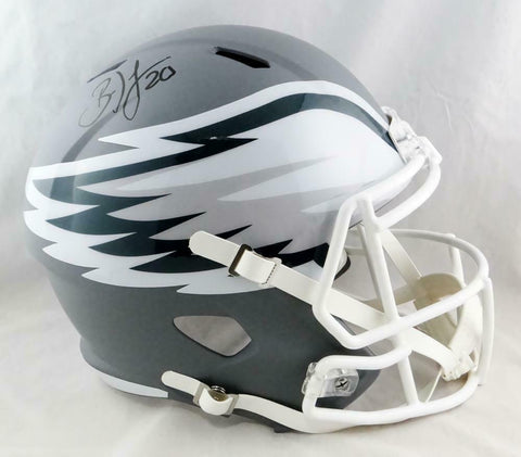 Brian Dawkins Autographed Eagles Full Size AMP Speed Helmet - JSA W Auth *Black