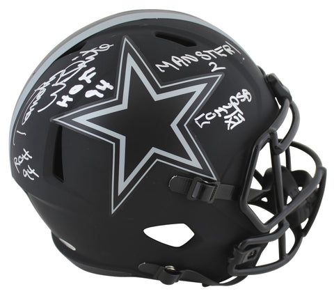 Cowboys Randy White "4x Insc" Signed Eclipse Full Size Speed Rep Helmet BAS Wit