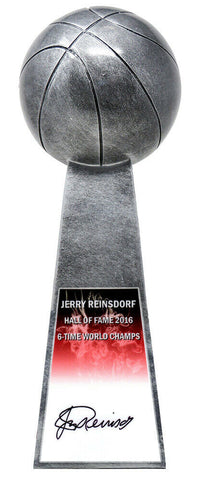 Jerry Reinsdorf (Bulls) Signed Basketball Champion 14 Inch Silver Trophy - SS