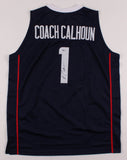 Jim Calhoun Signed UConn Huskies Jersey (Beckett COA) NCAA Hall of Fame Coach