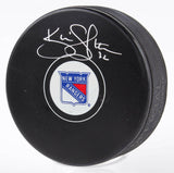 Kevin Shattenkirk Signed Rangers Logo Hockey Puck (Fanatics & Steiner Hologram)