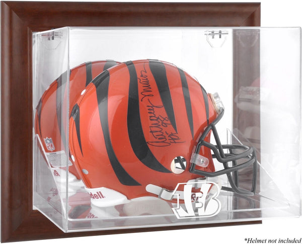 Cincinnati Bengals Brown Framed Wall-Mountable Logo Helmet Case