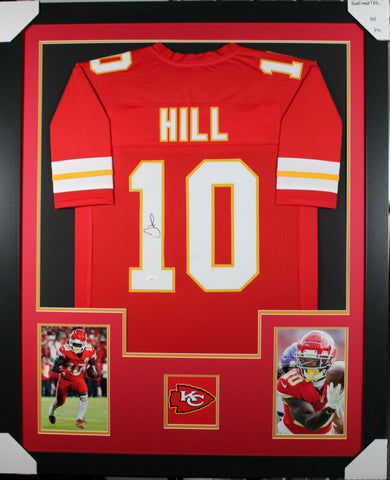 TYREEK HILL (Chiefs red TOWER) Signed Autographed Framed Jersey JSA