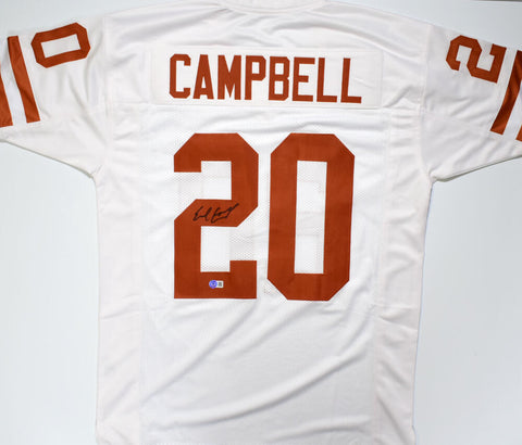 Earl Campbell Autographed White College Style Jersey *Light - Beckett W Hologram