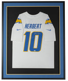 Justin Herbert Signed Framed Chargers Nike White Football Jersey Fanatics