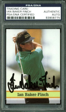 Ian Baker Finch Authentic Signed Card Fax Pax Golf #21 PSA/DNA Slabbed
