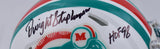 Dwight Stephenson Signed Miami Dolphins 80-96 Speed Mini Helmet w/ HOF- Prova