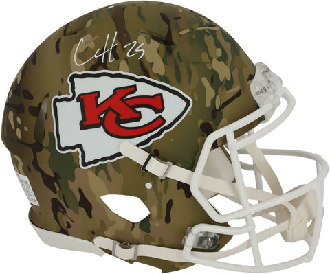 Clyde Edwards-Helaire Kansas City Chiefs Signed Camo Alternate Authentic Helmet
