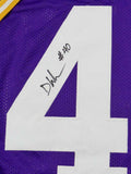 Devin White Autographed Purple College Style Jersey- Beckett W Auth *4