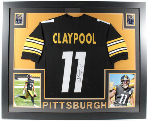Chase Claypool Signed Steelers 35x43 Framed Jersey (Beckett COA) Notre Dame W,R,