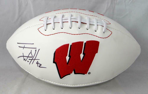 TJ Watt Autographed Wisconsin Badgers Logo Football -JSA W Auth