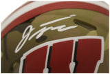 Jonathan Taylor Autographed Camo Wisconsin Badgers Mini Helmet FAN 36101