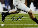 Baker Mayfield Signed Oklahoma Sooners 16x20 Running w/ Ball Photo- Beckett Auth