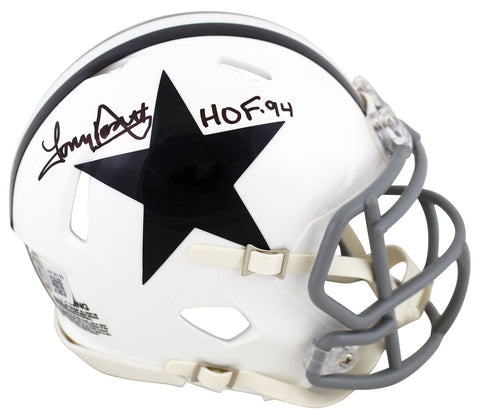 Cowboys Tony Dorsett "HOF 94" Signed 1960-63 TB Speed Mini Helmet BAS Witnessed