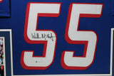 WILLIE MCGINEST (Patriots throw SKYLINE) Signed Autograph Framed Jersey Beckett