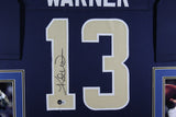 KURT WARNER (Rams navy SKYLINE) Signed Autographed Framed Jersey Beckett