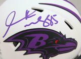 Derrick Mason Autographed Ravens Lunar Speed Mini Helmet-Beckett W Hologram