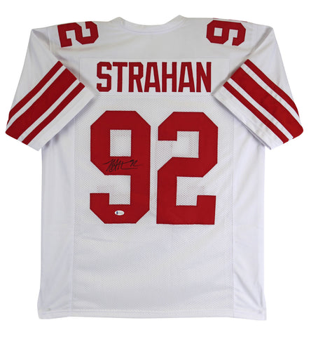 Michael Strahan Authentic Signed White Pro Style Jersey BAS Witnessed