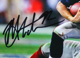 Michael Strahan Autographed NY Giants 8x10 Tackling Brady Photo-Beckett W *Black