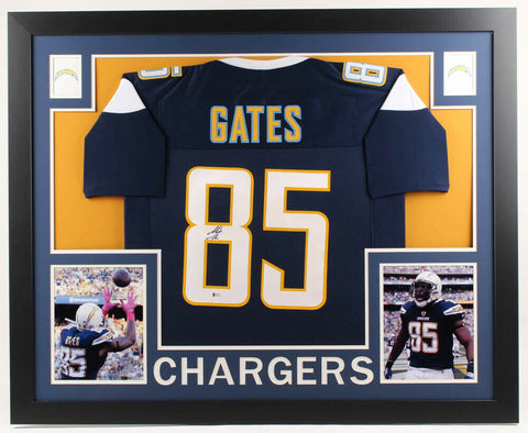 Antonio Gates Signed Los Angeles Chargers 35x43 Framed Jersey (Beckett Holo)
