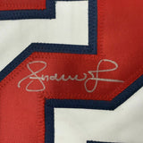 Autographed/Signed ANDRUW JONES Atlanta White Baseball Jersey JSA COA Auto