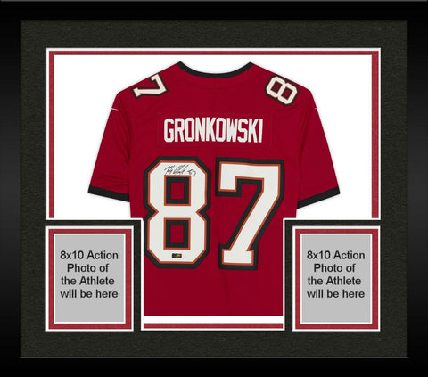 Framed Rob Gronkowski Tampa Bay Buccaneers Autographed Red Nike Limited Jersey