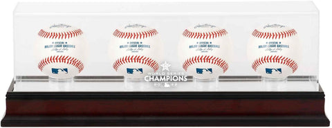 Houston Astros 2022 WS Champs Mahogany Logo 4-Baseball Display Case