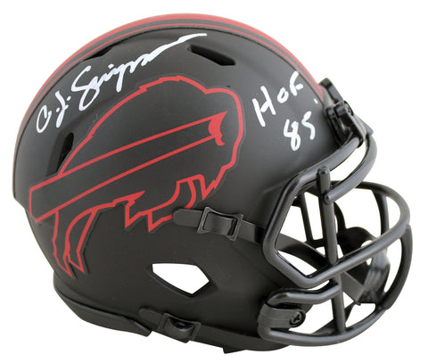 Bills O.J. Simpson HOF 85 Authentic Signed Eclipse Speed Mini Helmet BAS Witness