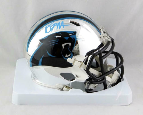 DJ Moore Autographed Carolina Panthers Chrome Mini Helmet - JSA W Auth *Blue