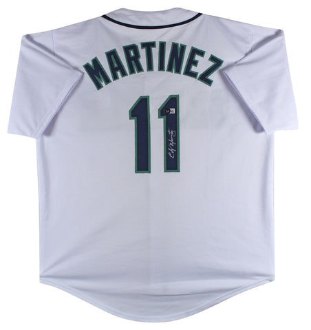 Edgar Martinez Authentic Signed White Pro Style Jersey Autographed BAS Witnessed