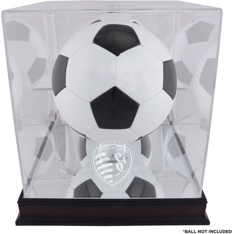 Sporting Kansas City Mahogany Team Logo Soccer Ball Display Case
