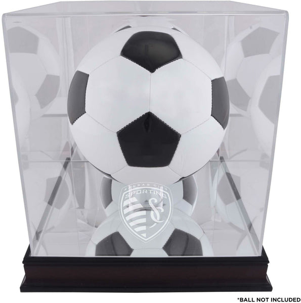 Sporting Kansas City Mahogany Team Logo Soccer Ball Display Case