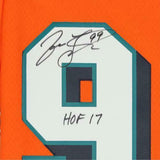 FRMD Jason Taylor Dolphins Signed Orange Mitchell&Ness Rep Jersey w/"HOF 17"Inc