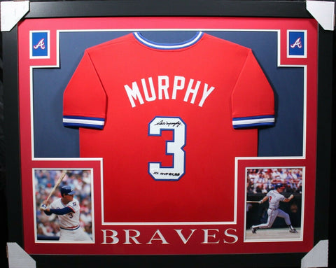 DALE MURPHY (Braves red SKYLINE) Signed Autographed Framed Jersey JSA