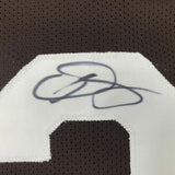 FRAMED Autographed/Signed ODELL BECKHAM JR 33x42 Cleveland Retro Jersey JSA COA