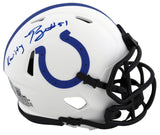 Colts Kwity Paye Authentic Signed Lunar Speed Mini Helmet BAS Witnessed