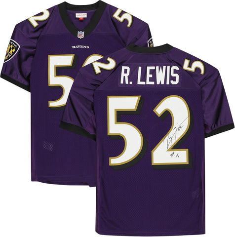 Ray Lewis Baltimore Ravens Signed Mitchell & Ness Jersey & HOF18 Insc