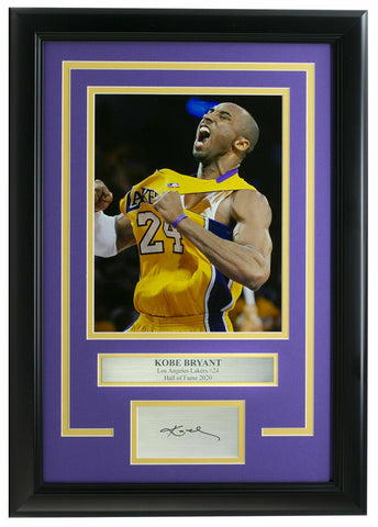Kobe Bryant Framed 8x10 Lakers Scream Photo w/Laser Engraved Signature