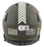 Browns Nick Chubb Authentic Signed Salute To Service Speed Mini Helmet BAS Wit