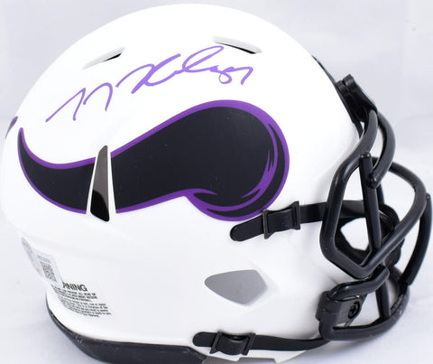 TJ Hockenson Autographed Vikings Lunar Speed Mini Helmet- Beckett W Hologram