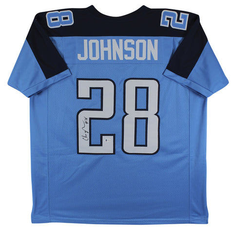 Chris Johnson Authentic Signed Blue Pro Style Jersey Autographed BAS Witnessed