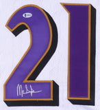 Mark Ingram Signed Baltimore Ravens White Jersey (Beckett COA) 2xPro Bowl R.B.