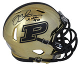 Purdue Mike Alstott Signed Chrome Speed Mini Helmet w/ Black Sig BAS Witnessed