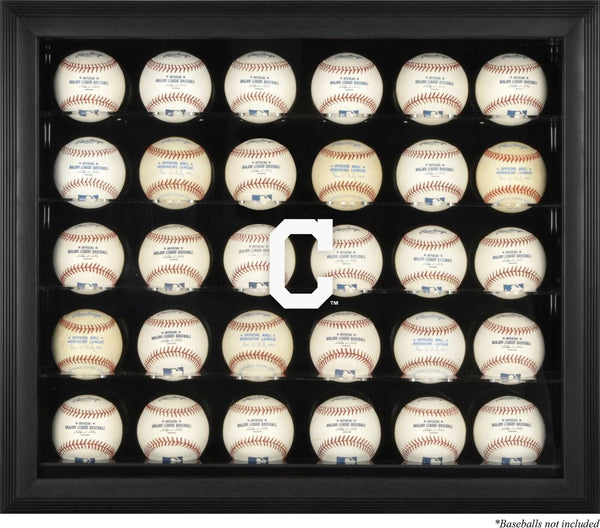 Cleveland Indians Logo Black Framed 30-Ball Display Case - Fanatics