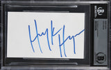 Hulk Hogan WWE Authentic Signed 3x5 Index Card Autographed BAS Slabbed