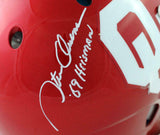 White Owens Sims Signed OU F/S Schutt Authentic Helmet w/Insc - Beckett W Auth