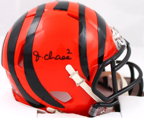 Ja'Marr Chase Signed Cincinnati Bengals Speed Mini Helmet *Front-Beckett W Holo
