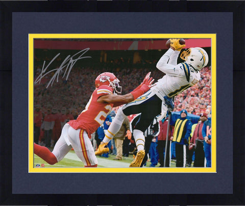 Framed Keenan Allen Chargers Signed 16x20 Leaping Catch vs. Chiefs Photograph