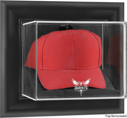 Charlotte Hornets Black Framed Wall-Mounted Team Logo Cap Display Case