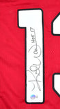 Kurt Warner Autographed Red Pro Style Jersey w/HOF-Beckett W Hologram *Black